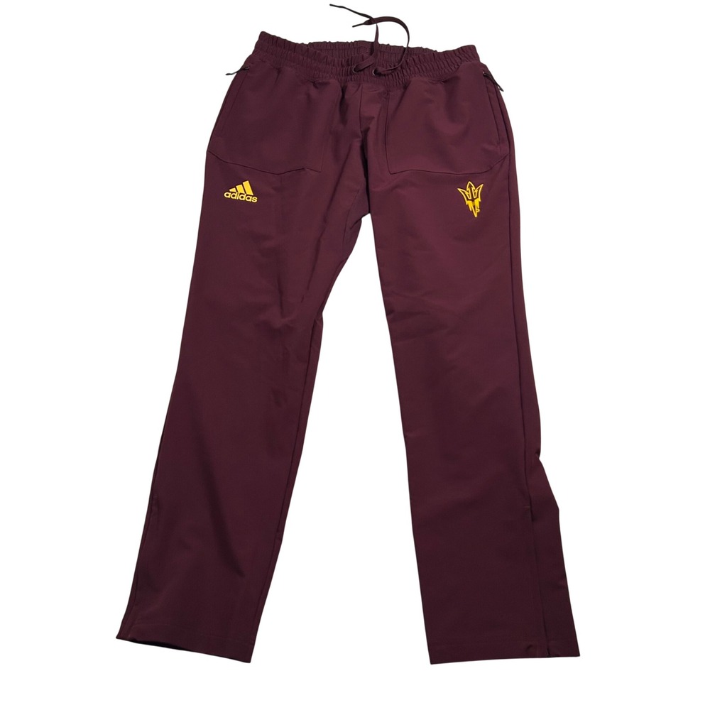 Adidas ASU Sun Devils Track Pants Womens Large Maroon Arizona State University